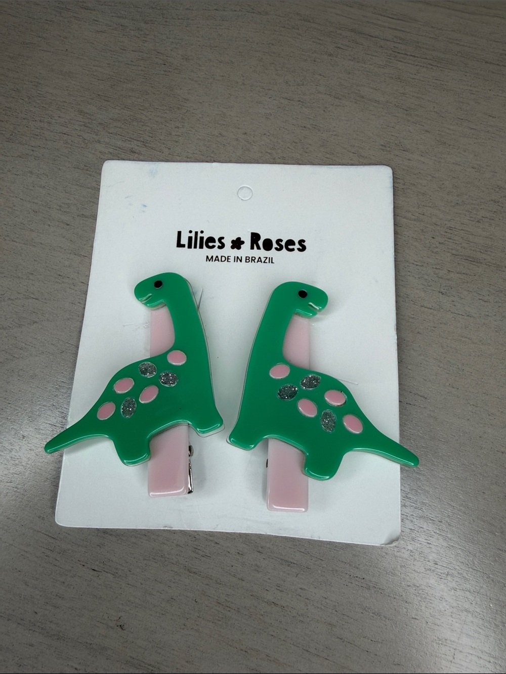 LILIES & ROSES Acrylic Dino Hair Clips
